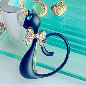 💋 2/$15 💋 Betsey Johnson Style - Cat Pendant/Brooch Necklace